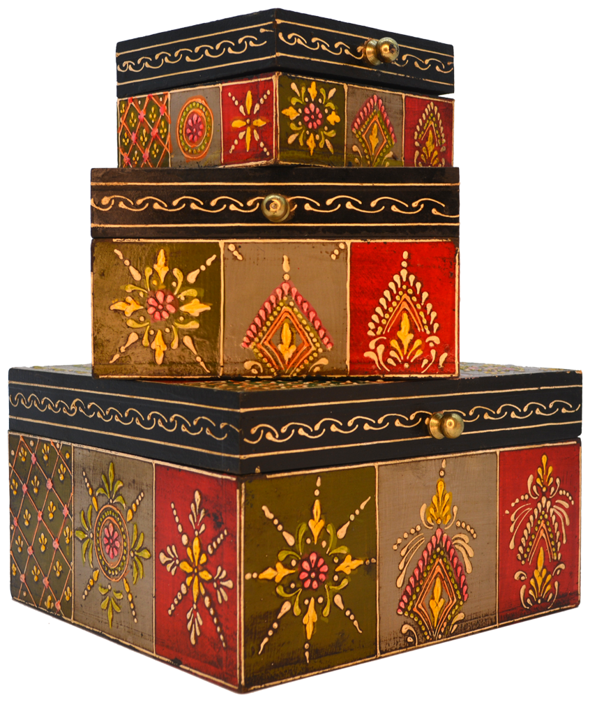 Santarms Handcrafted Wooden Jewellery Boxes Set