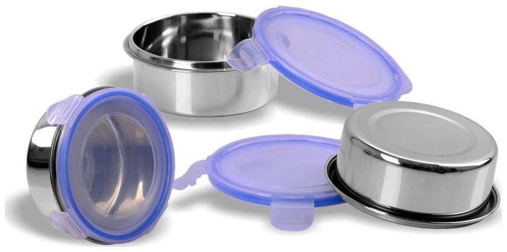 

Sanyal 350 ml Assorted Stainless steel Plastic Container Set - Set of 3