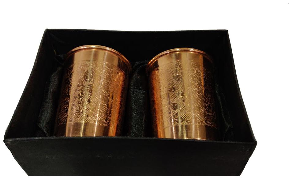 

SARVSIDDHI Copper Designer Glass Set of 2