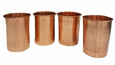 

Sarvsiddhi Pure Copper Water Glass Set of 4