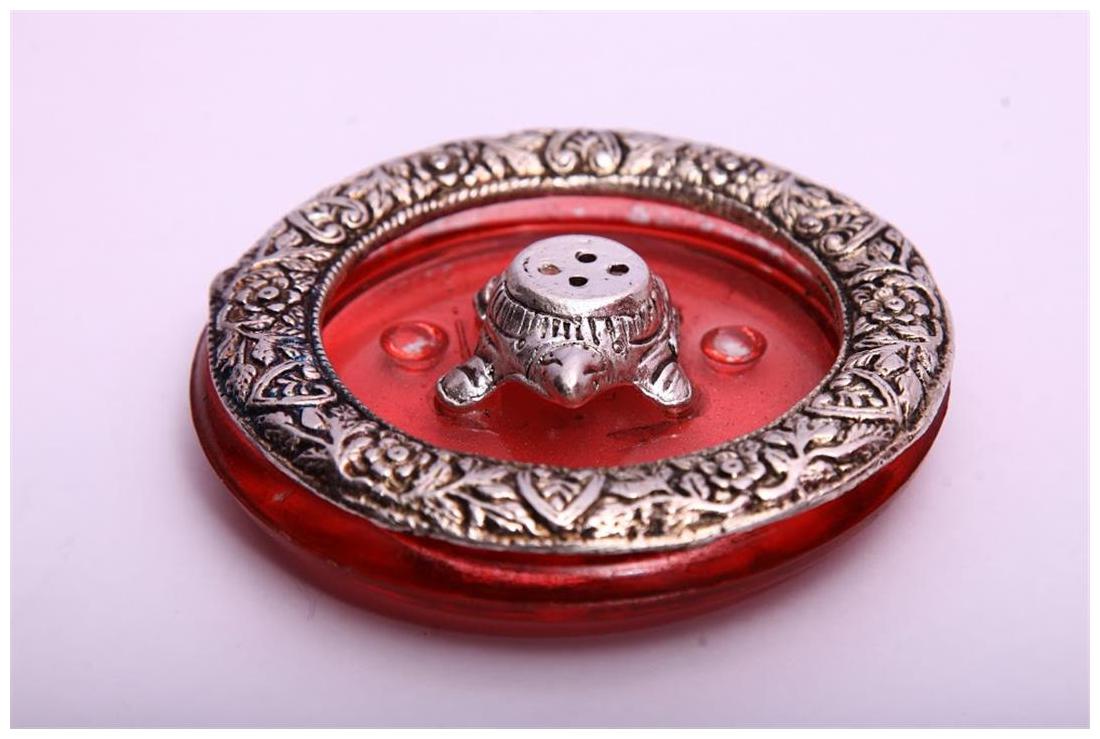 

Satya Antique Tortoise Shaped Aggarbati Glass Plate