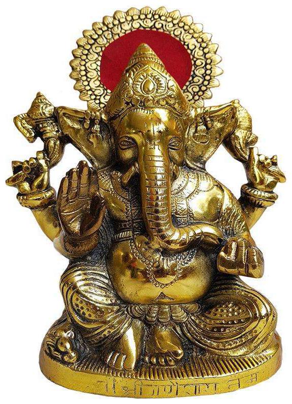 

Satya Gold Plated Divine Lord Ganesh mangal Murti Sitting On Singhasan