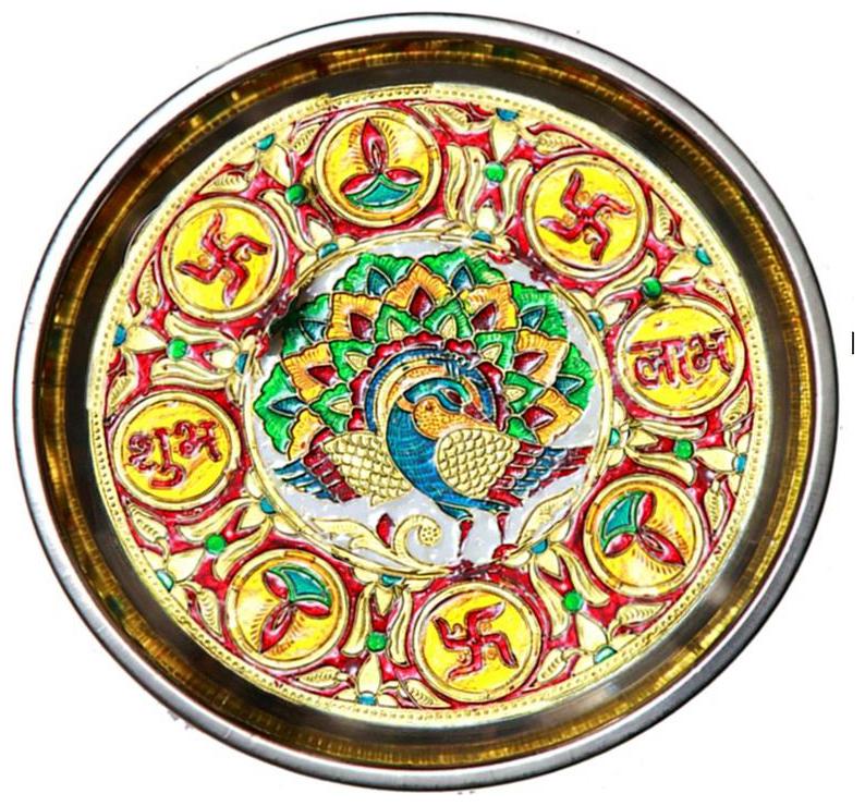 

Satya SS Decorative Meenakari Thali 11 inch