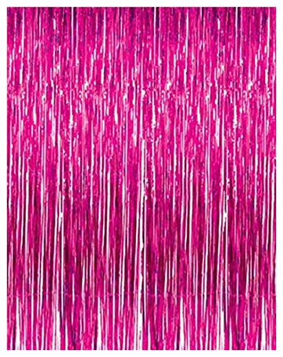 

Satya Vipal Metallic Pink Foil Curtain Fringe Plastic Party Decoration Door Curtains Set of 3