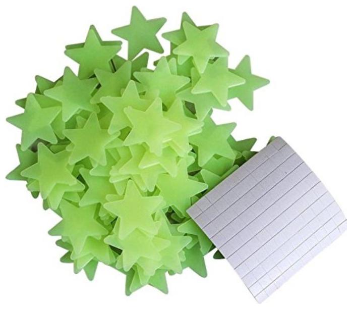 

Satya Vipal Green Color Fluorescent Glow in The Dark Star Wall Sticker(30 Stars and Moon 3x3 cm)