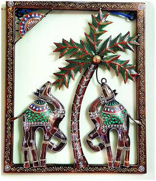 Buy Satya Vipal Antique Rajasthani Camel Iron Wall Frame Hanging