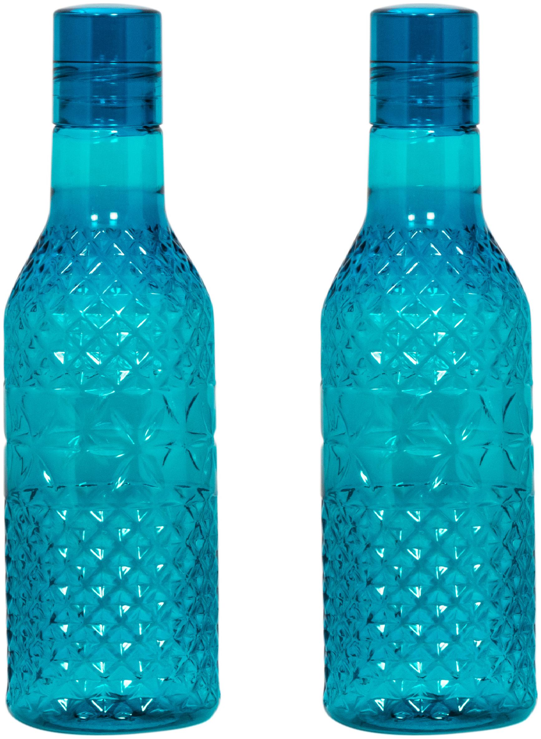 

SAURA Plastic Blue Water Bottle ( 1000 ml Set of 2 )