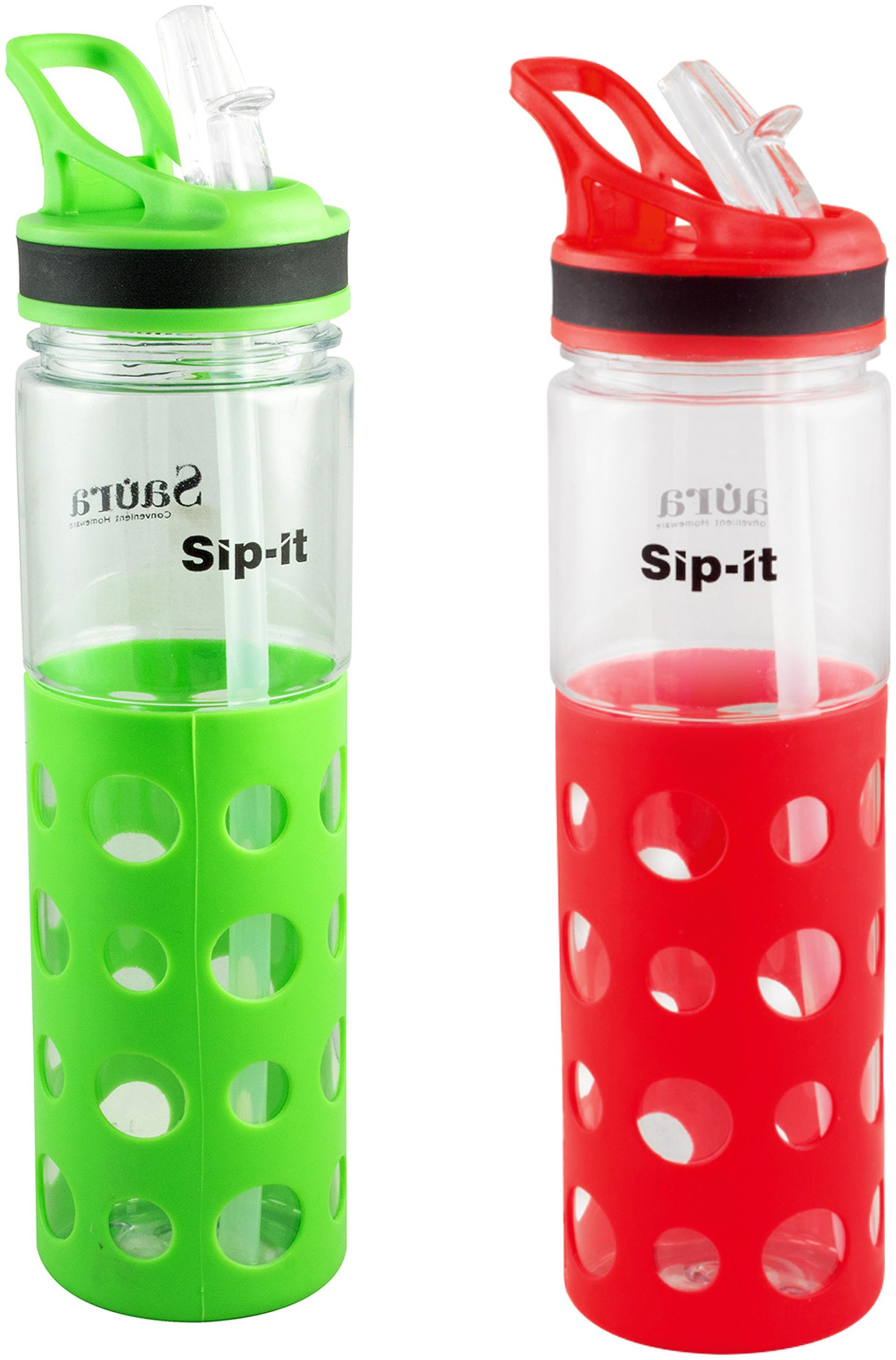 

SAURA Plastic Green Water Bottle ( 800 ml Set of 2 )
