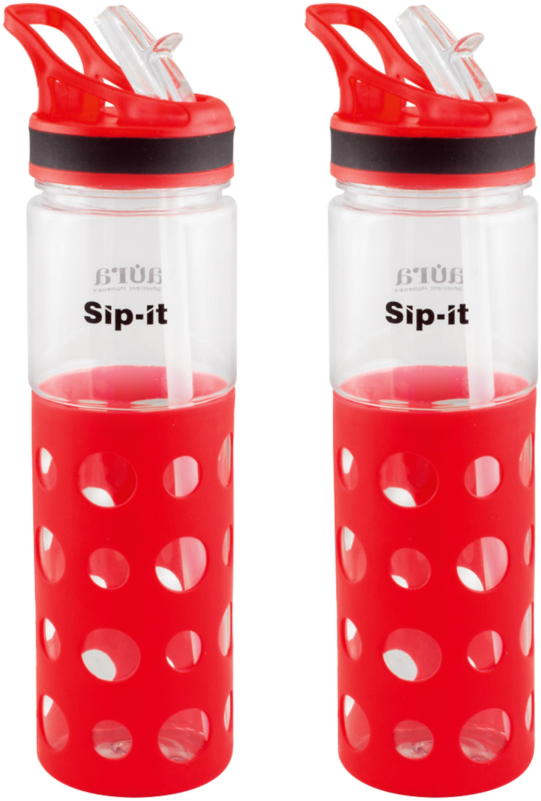 

SAURA Plastic Red Water Bottle ( 800 ml Set of 2 )