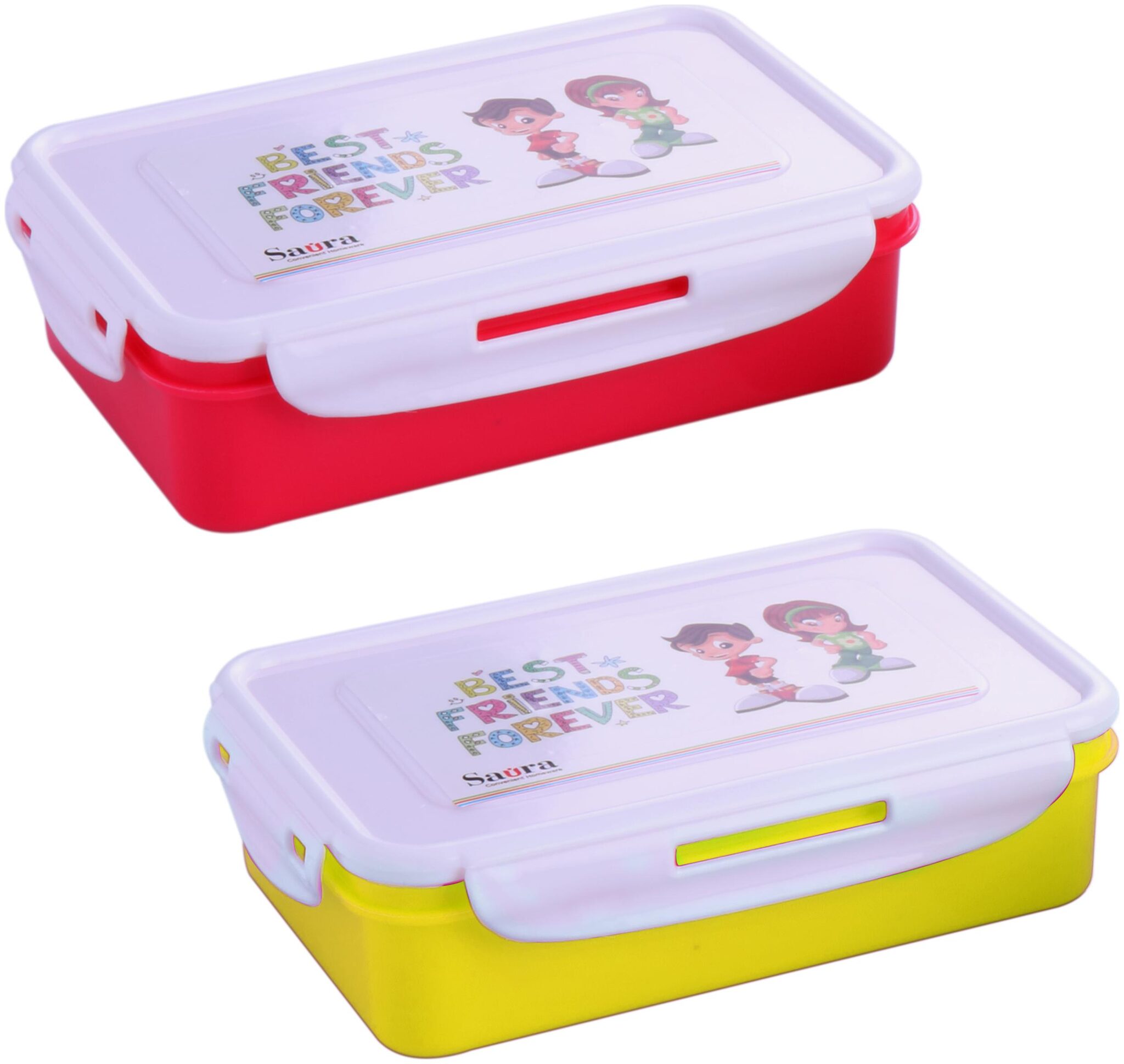

SAURA Red Yellow Lunch box ( Set of 2 800 ml )