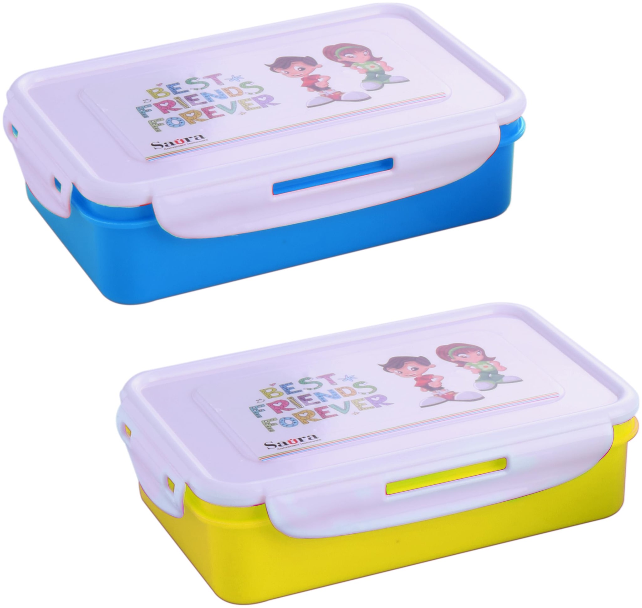

SAURA Blue Yellow Lunch box ( Set of 2 800 ml )
