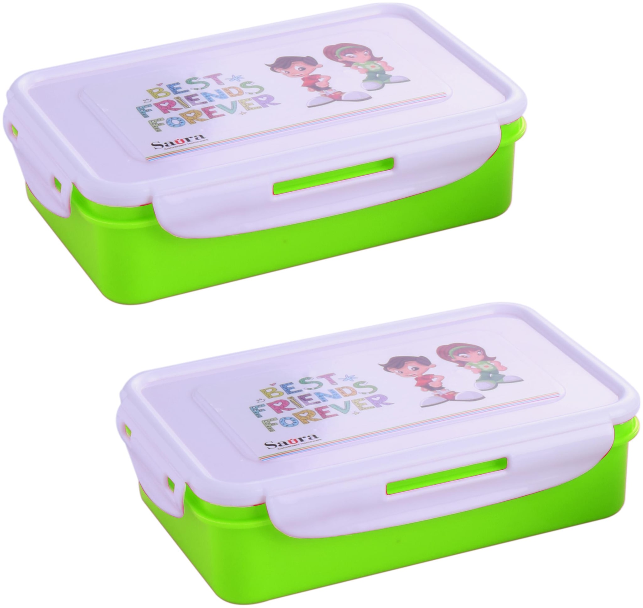 

SAURA Green Lunch box ( Set of 2 800 ml )