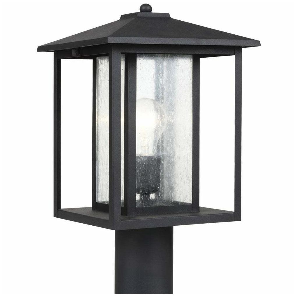 

Sea Gull Lighting Hunnington Black One Light Outdoor Post Black Modern Contemp