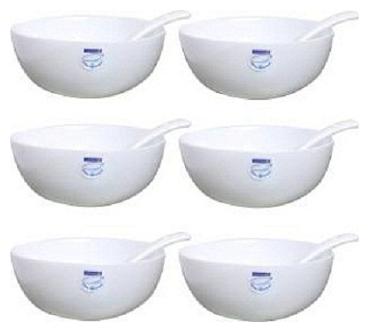 SEAHAWKS Loona Soup 12 CM Porcelain Bowl Set White, Pack of 6