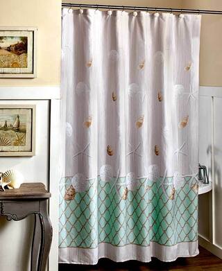 Buy Seashell Starfish Coastal Shower Curtain Nantucket Nautical