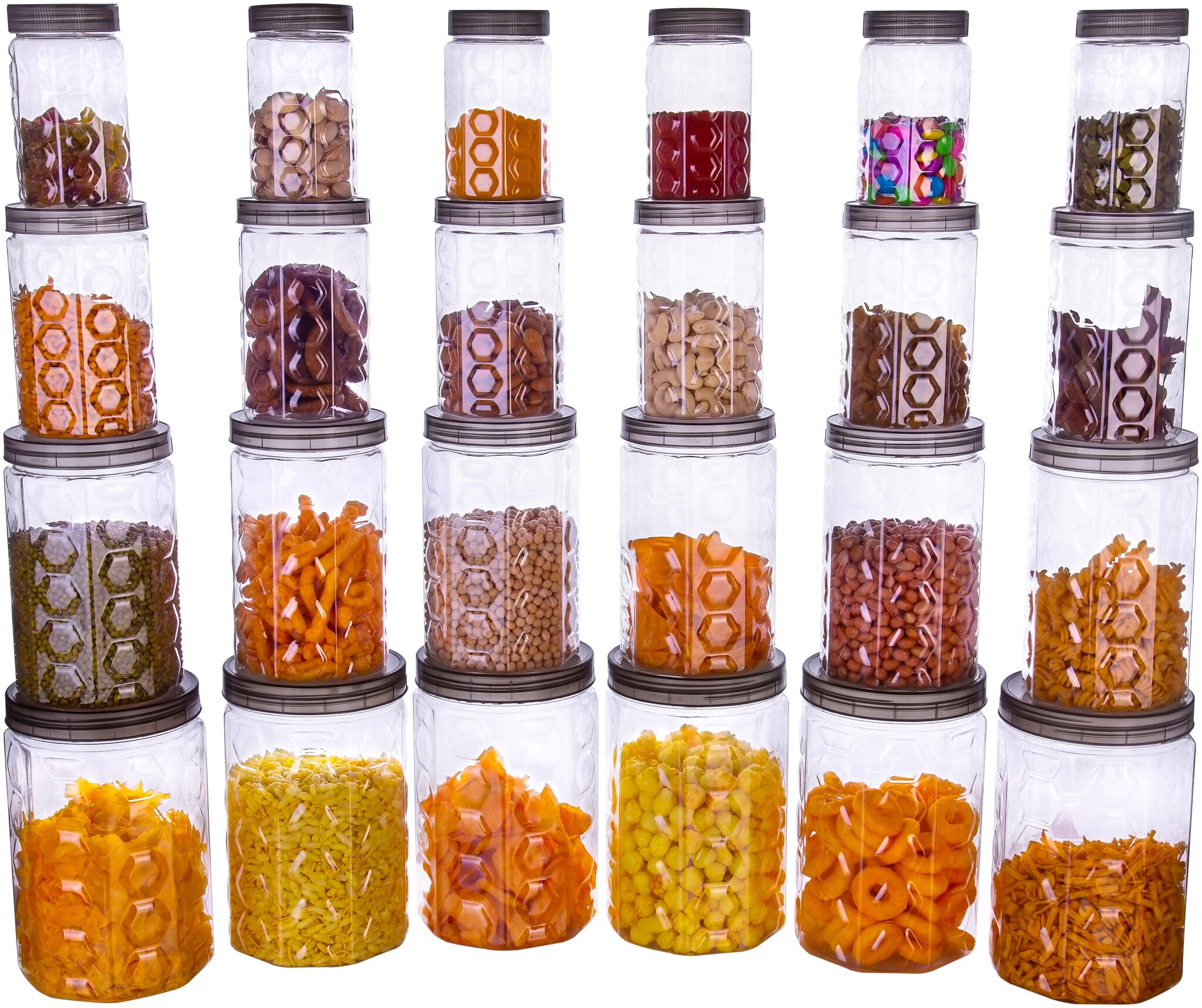 

Sedulous Air Tight Pet Canister Set Of 24 pcs - 2000 ml Plastic Grocery Container (Pack of 24)