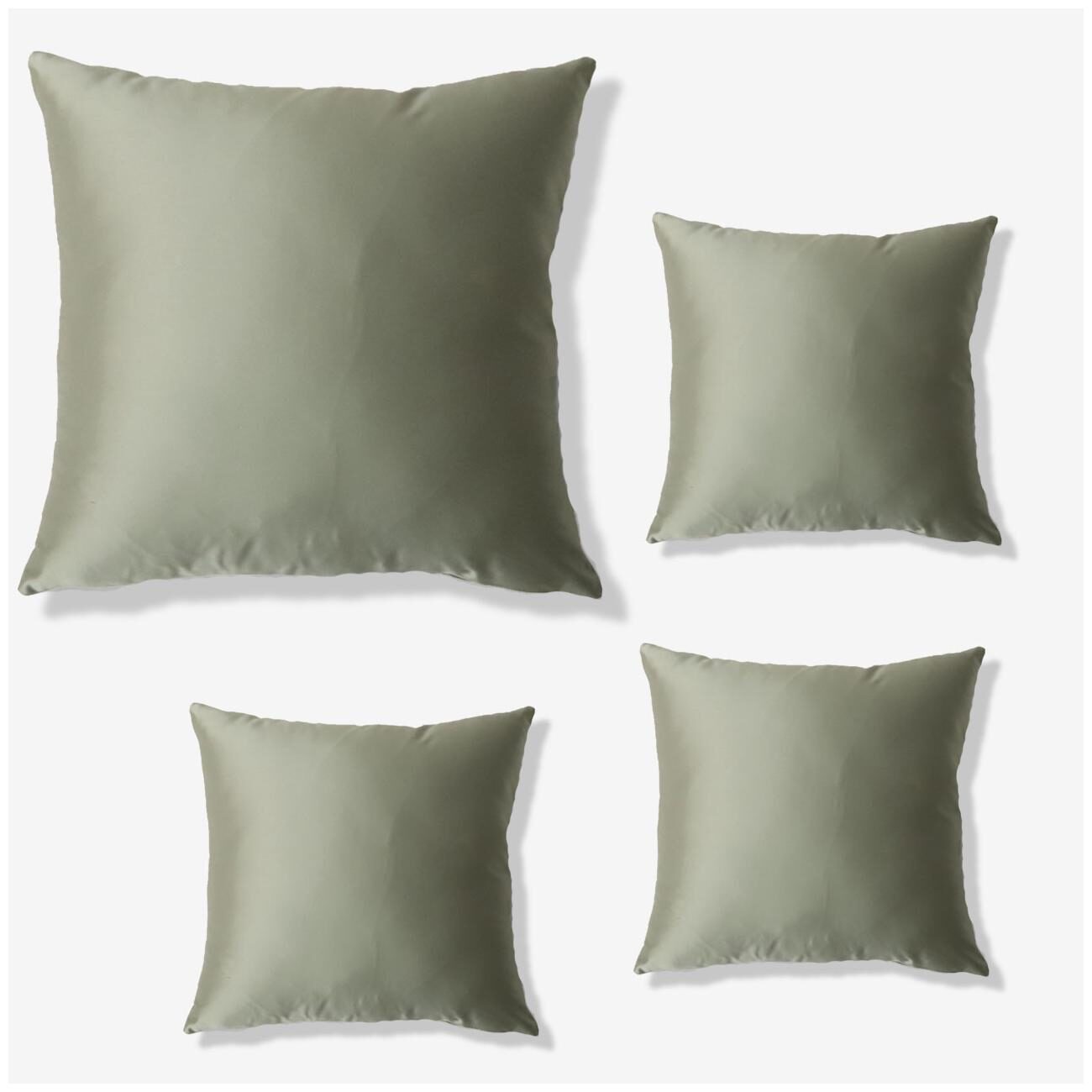 

SEEVO Plain Satin Square Shape Green Cushion Cover ( Regular Pack of 4 )