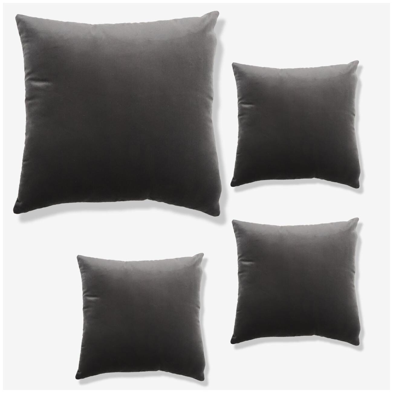 

SEEVO Plain Velvet Square Shape Grey Cushion Cover ( Regular Pack of 4 )