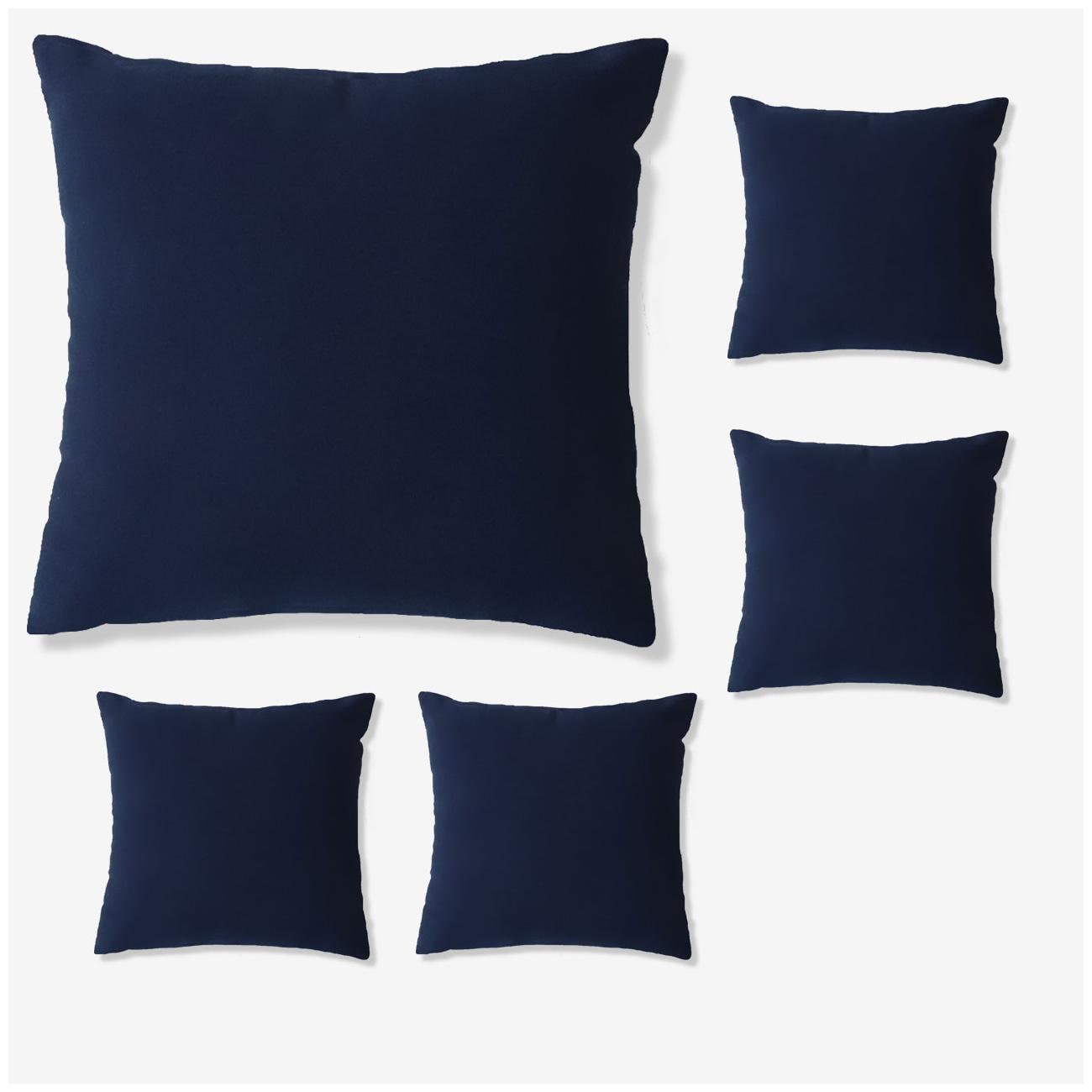 

SEEVO Plain Polyester Square Shape Blue Cushion Cover ( Regular Pack of 5 )