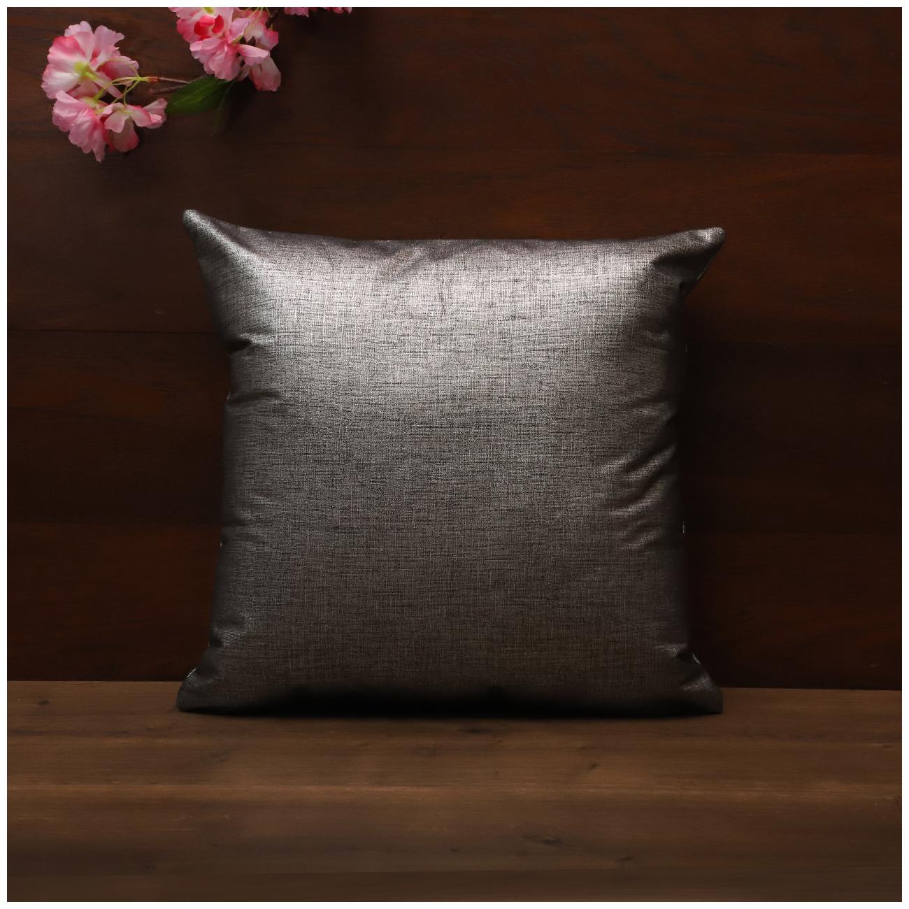 

SEEVO Solid Polyester Square Shape Grey Cushion Cover ( Regular Pack of 1 )