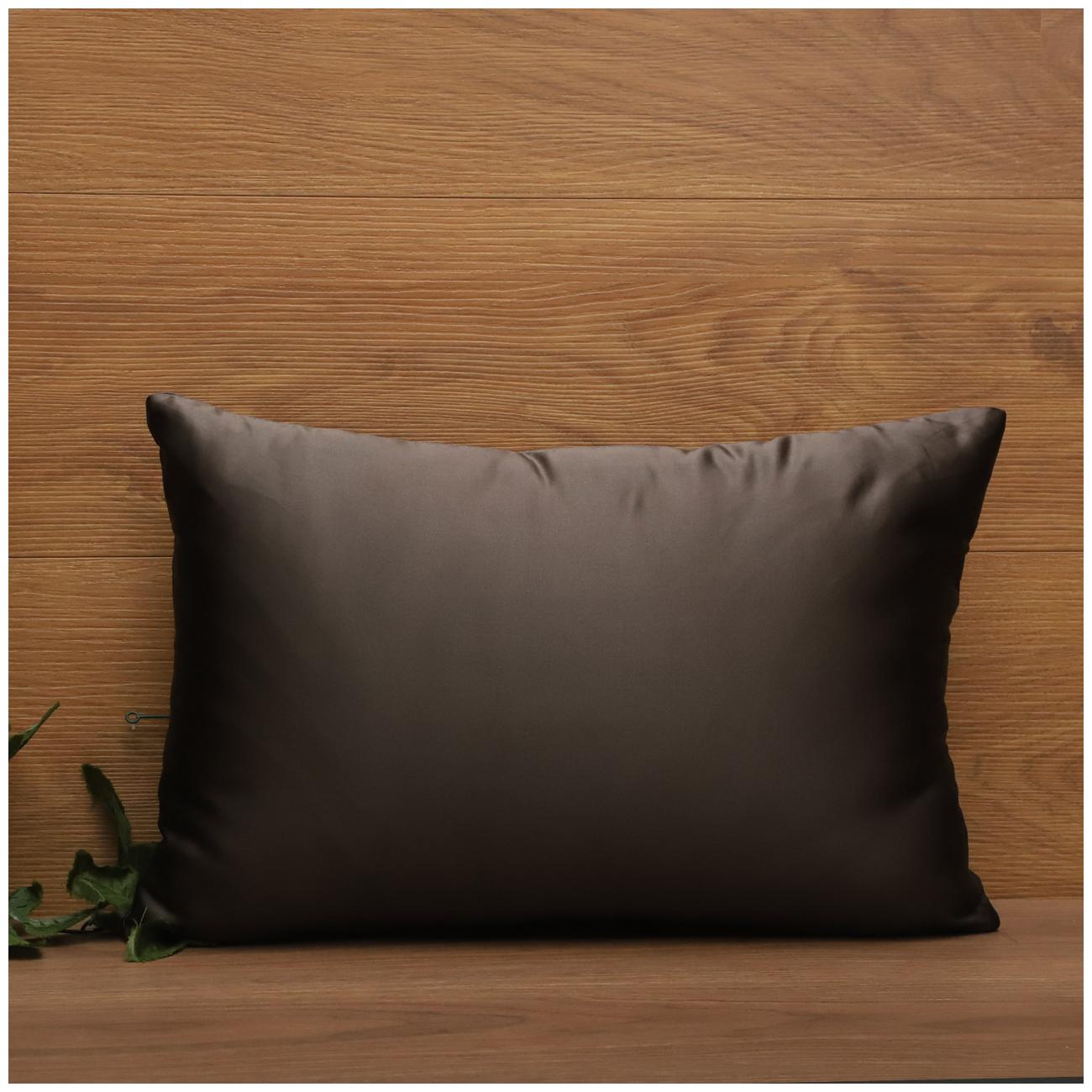 

SEEVO Solid Satin Rectangle Shape Brown Cushion Cover ( Regular Pack of 1 )