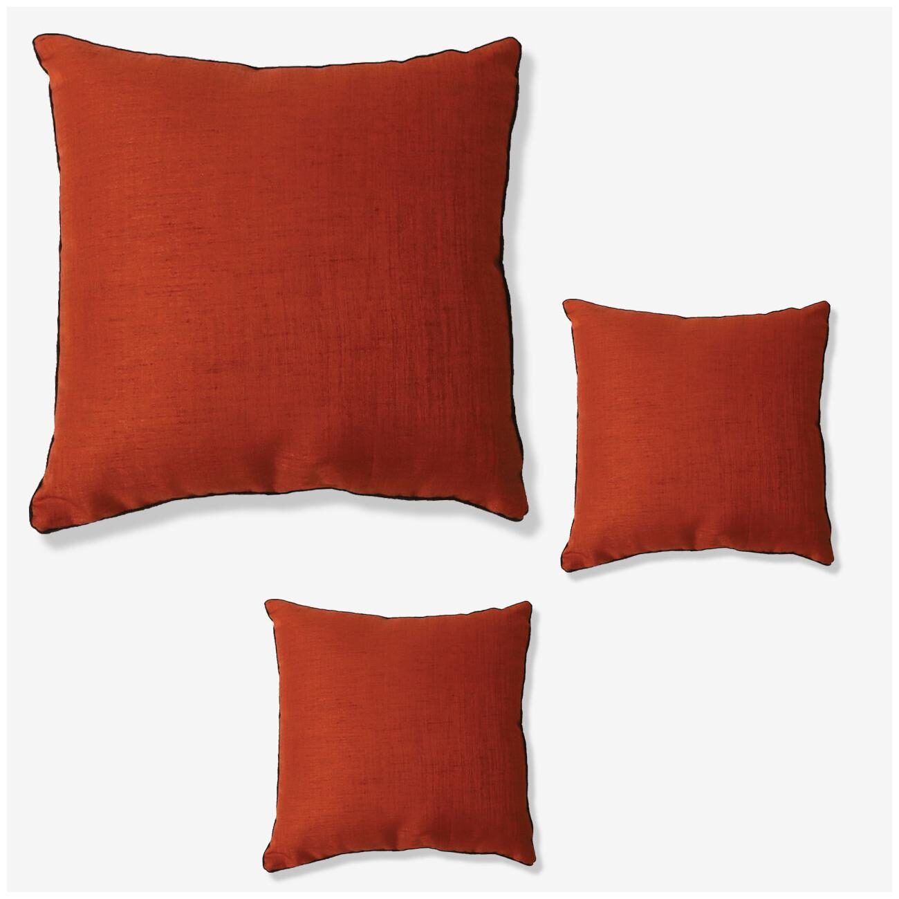 

SEEVO Solid Polyester Square Shape Orange Cushion Cover ( Large Pack of 3 )