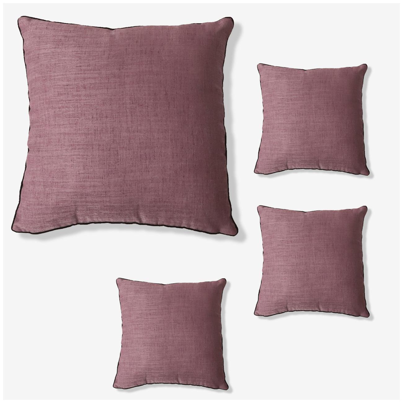 

SEEVO Solid Polyester Square Shape Purple Cushion Cover ( Regular Pack of 4 )