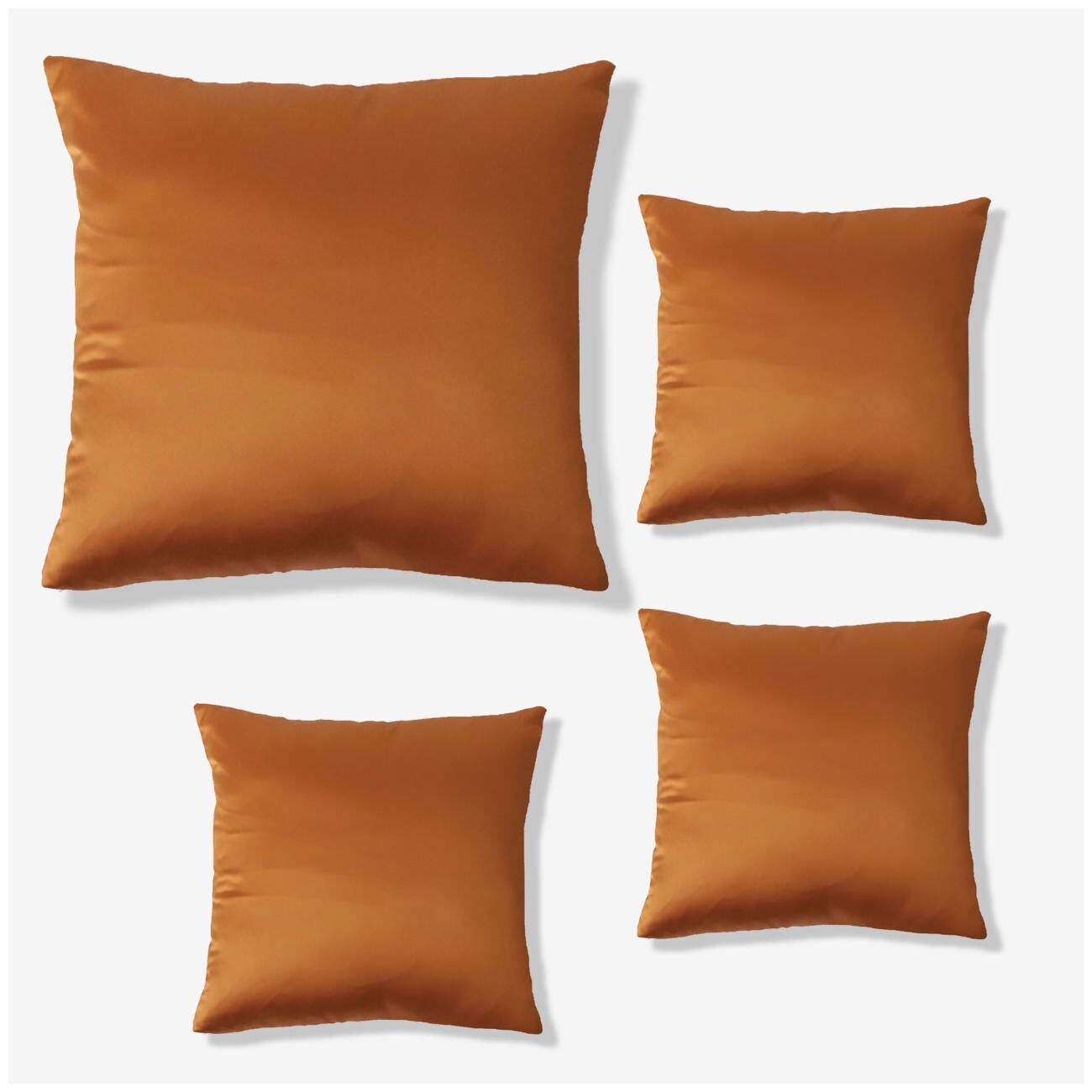

SEEVO Solid Satin Square Shape Brown Cushion Cover ( Large Pack of 4 )