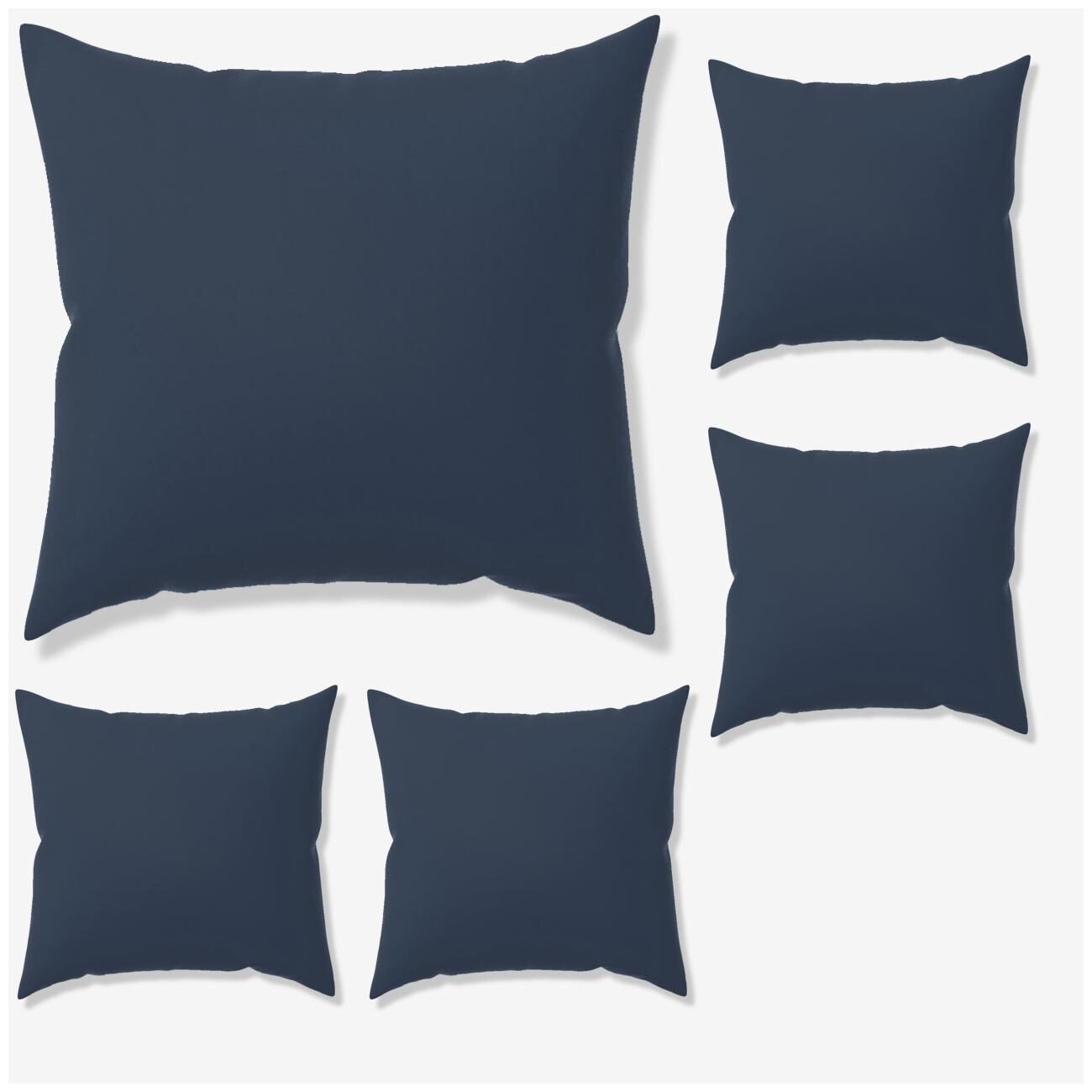 

SEEVO Solid Leather Square Shape Blue Cushion Cover ( Large Pack of 5 )