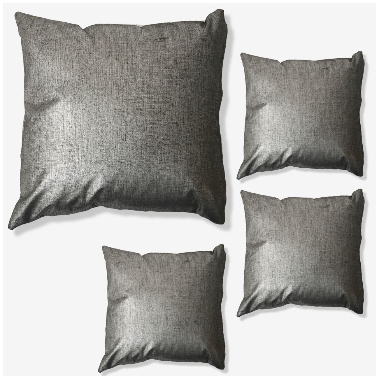 

SEEVO Solid Polyester Square Shape Grey Cushion Cover ( Regular Pack of 4 )