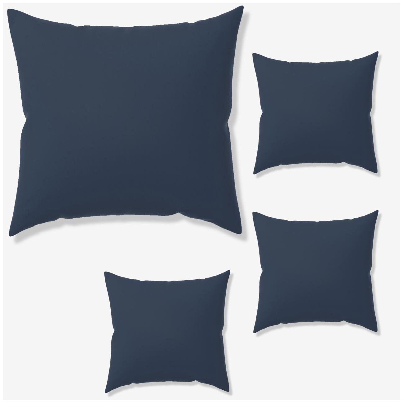 

SEEVO Solid Leather Square Shape Blue Cushion Cover ( Large Pack of 4 )