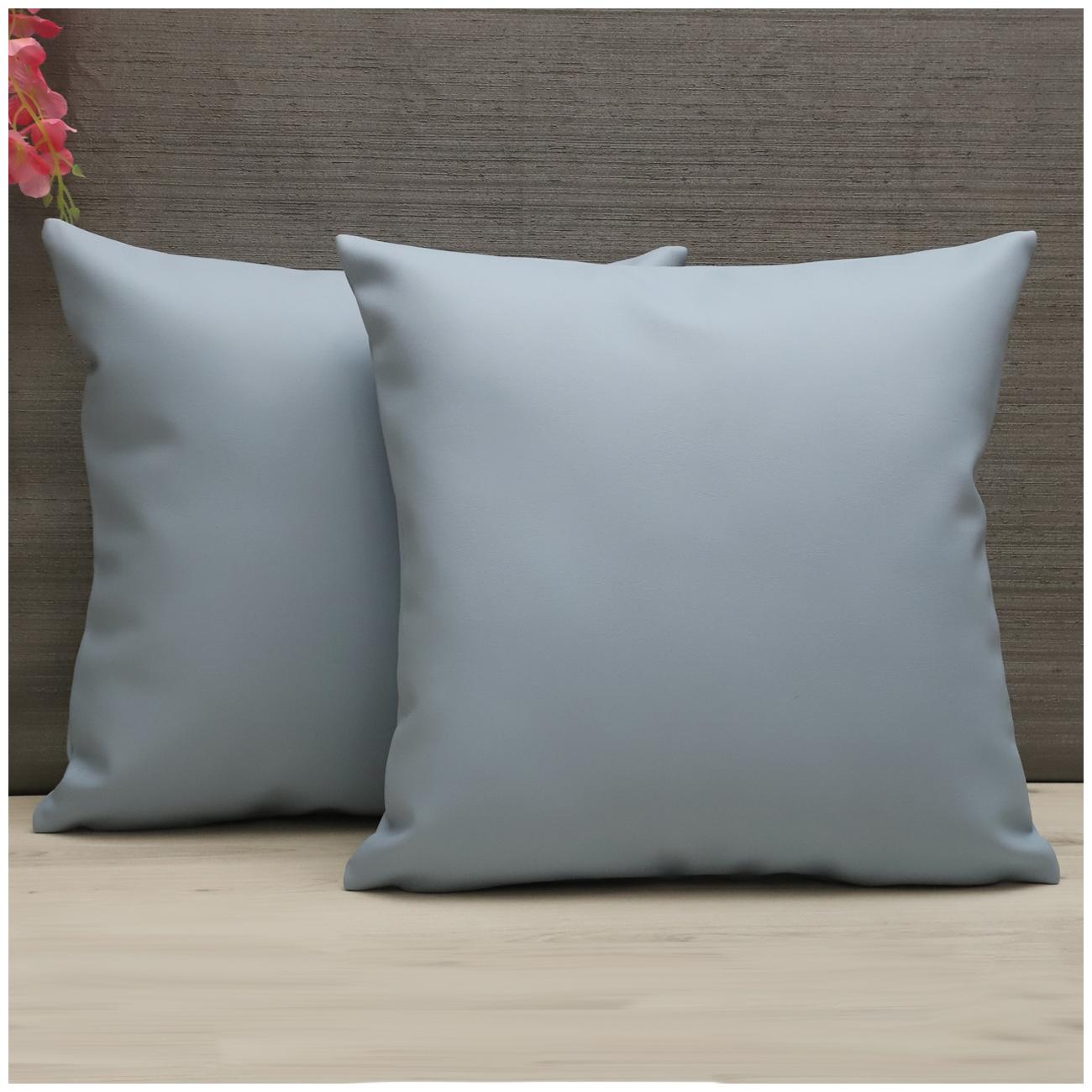 

SEEVO Solid Leather Square Shape Blue Cushion Cover ( Regular Pack of 2 )