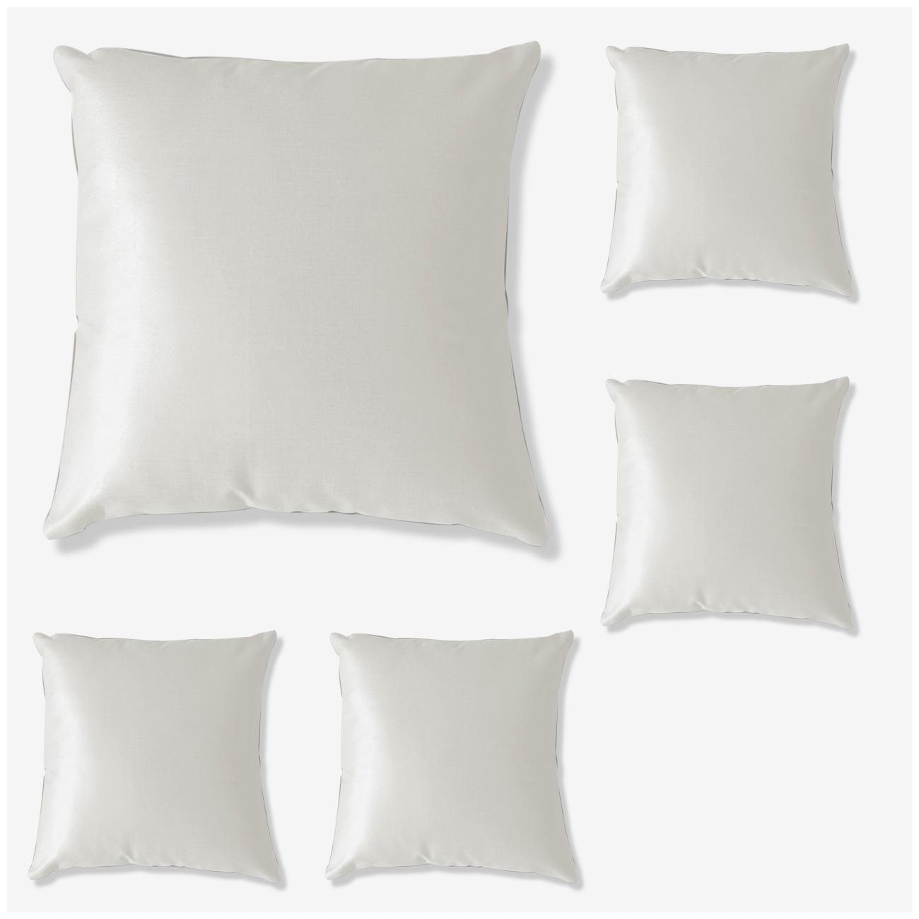 

SEEVO Solid Polyester Square Shape White Cushion Cover ( Extra large Pack of 5 )