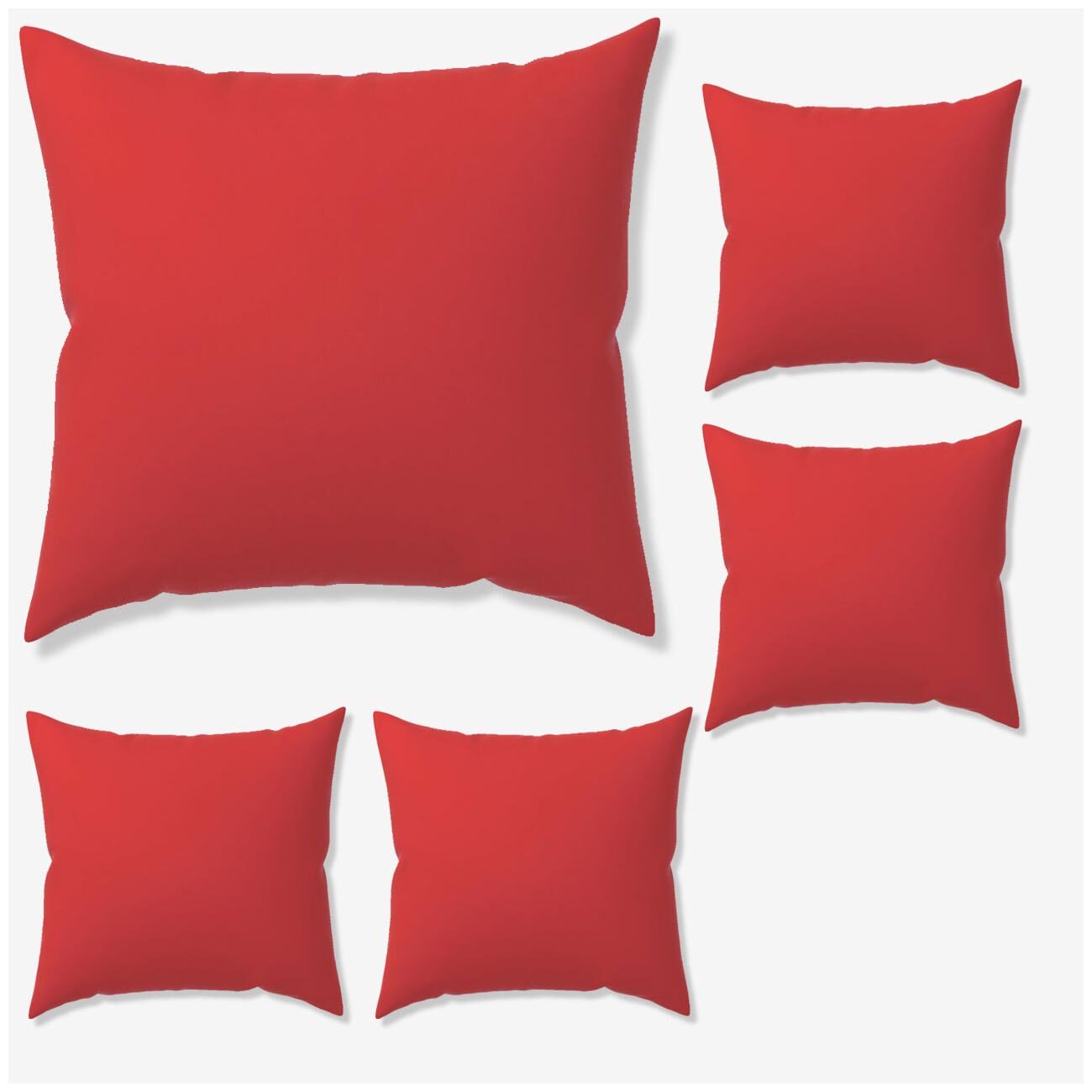 

SEEVO Solid Leather Square Shape Red Cushion Cover ( Extra large Pack of 5 )