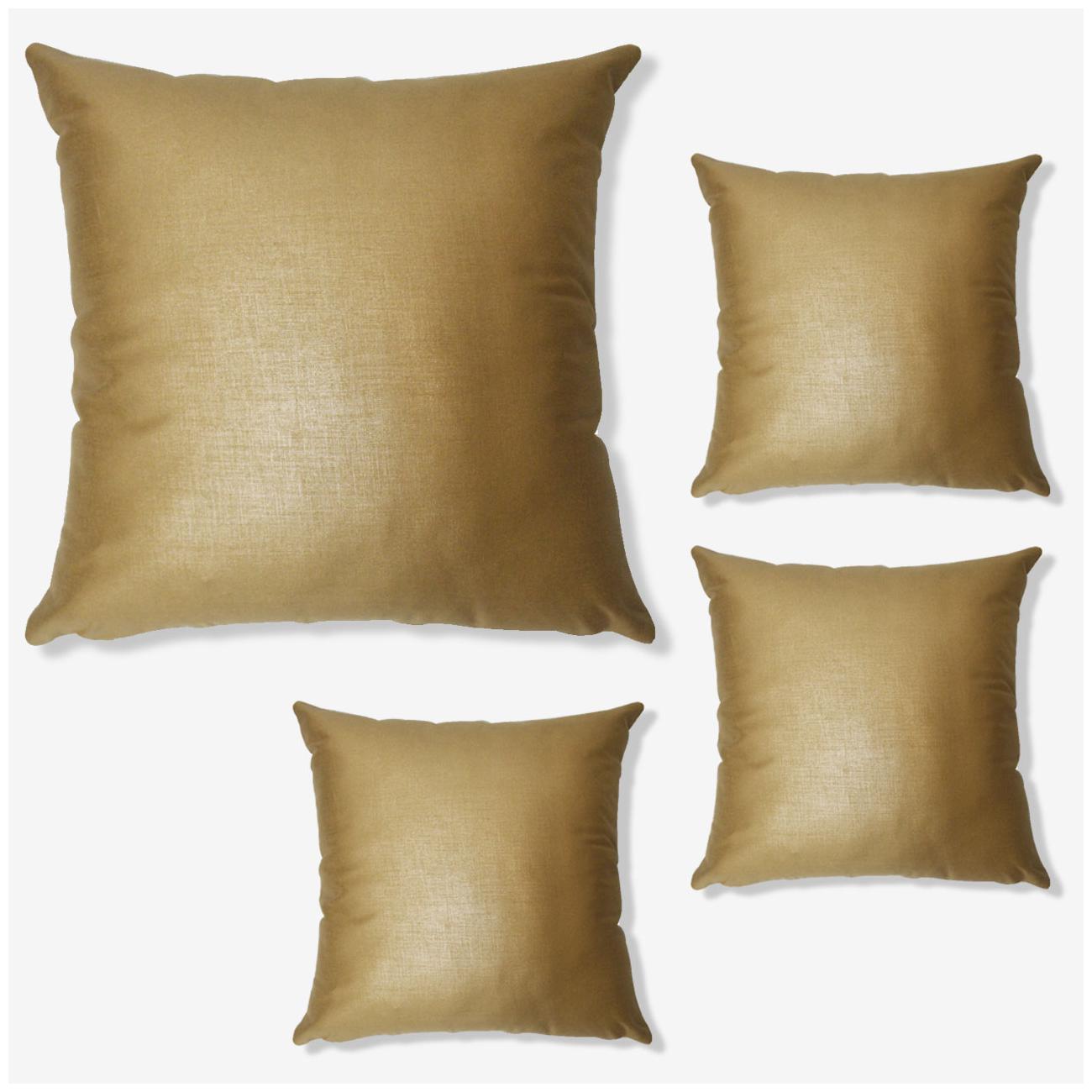 

SEEVO Solid Polyester Square Shape Beige Cushion Cover ( Extra large Pack of 4 )