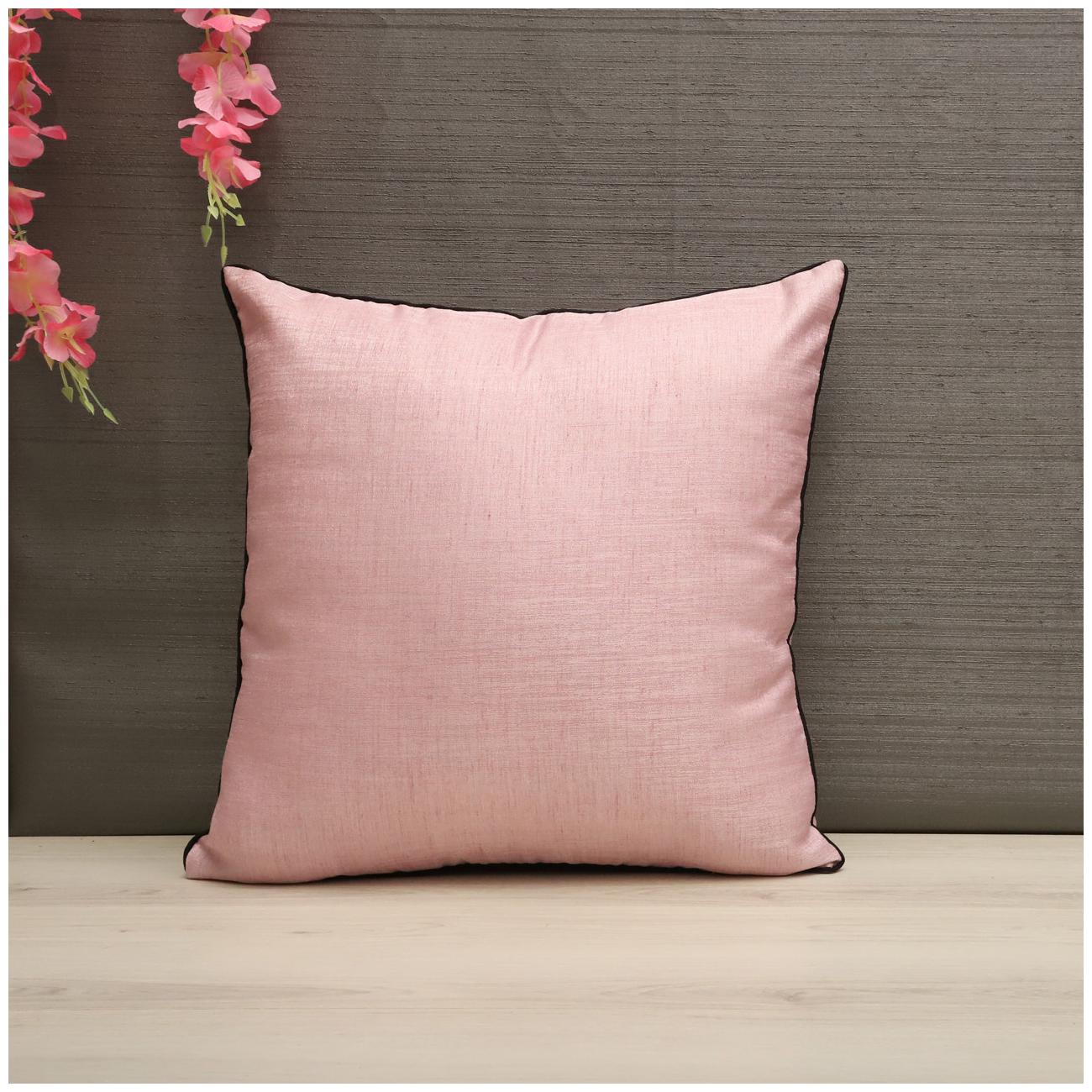 

SEEVO Solid Polyester Square Shape Pink Cushion Cover ( Regular Pack of 1 )
