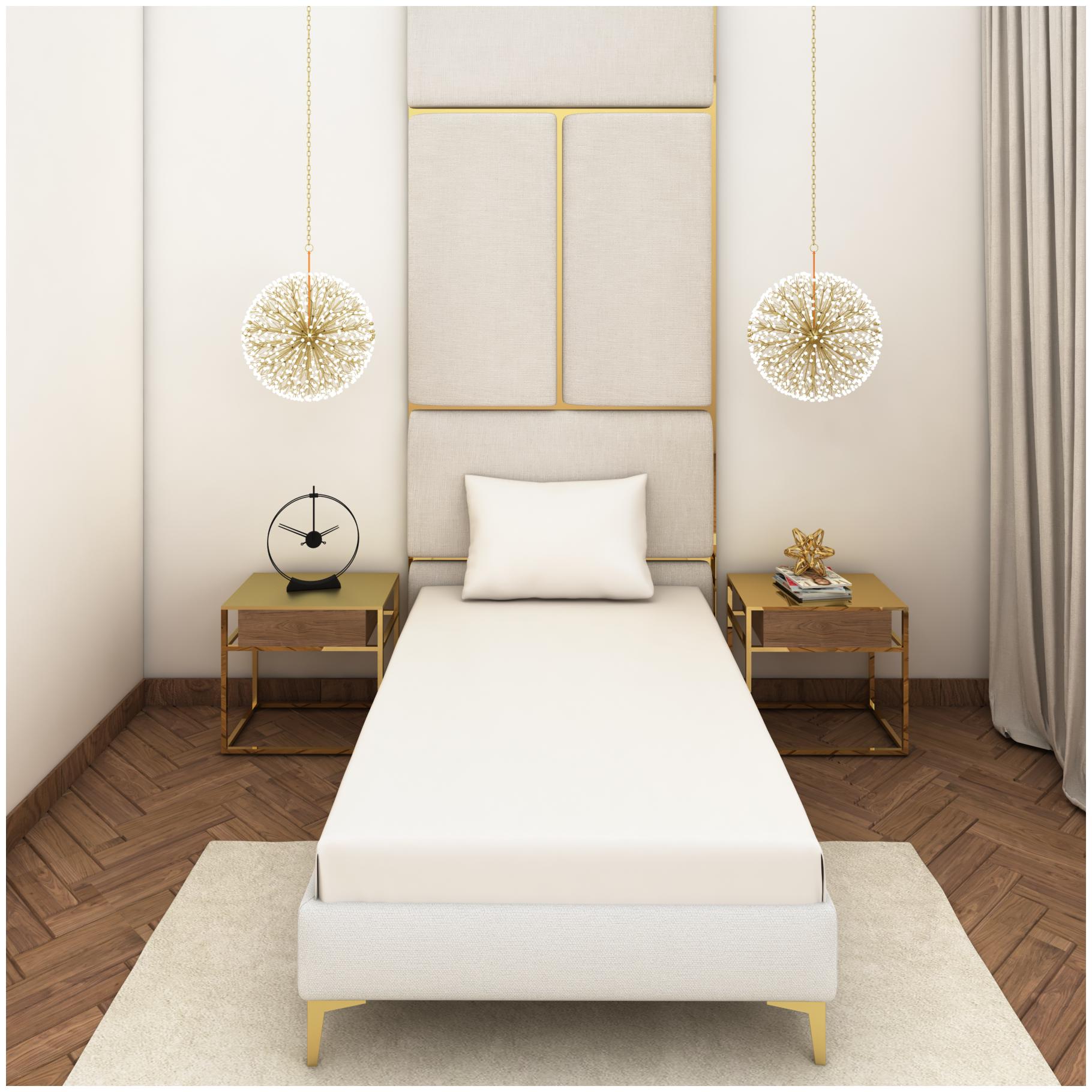 

SEEVO Satin Solid Single Size Bedsheet 400 TC ( 2 Bedsheet With 1 Pillow Covers White )