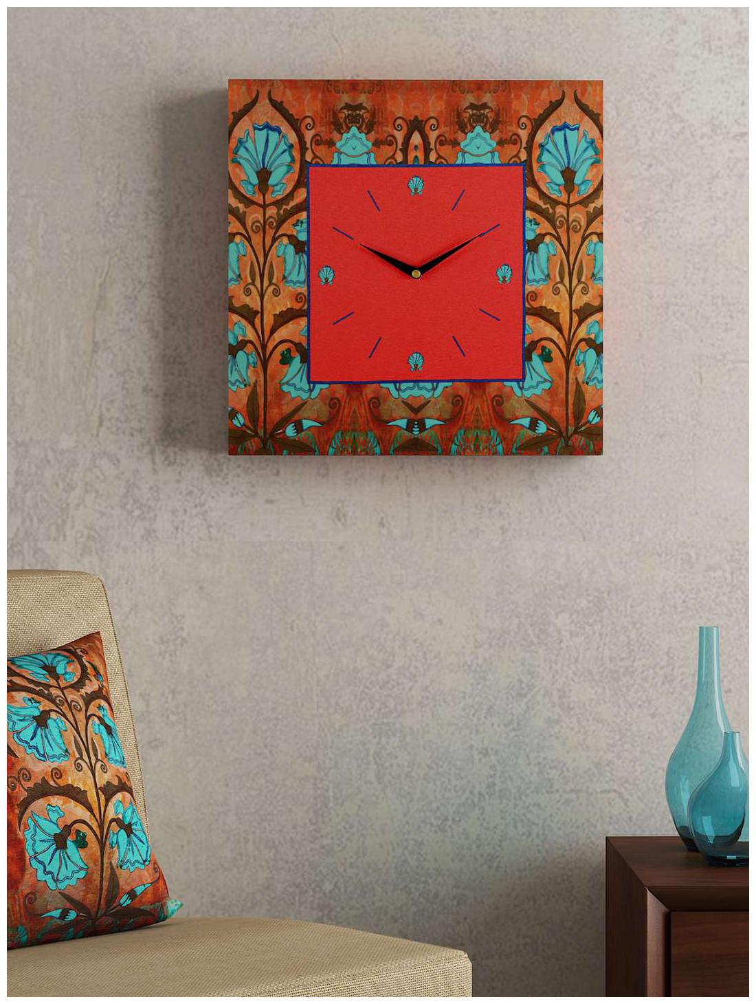 

SEJ by Nisha Gupta Wood Analog Wall clock ( Set of 1 )