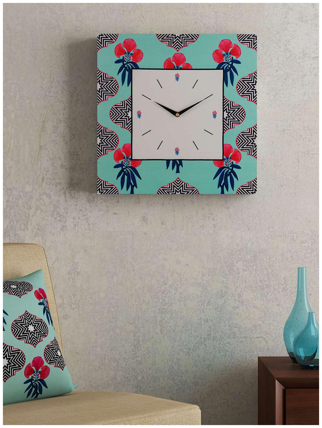 

SEJ by Nisha Gupta Wood Analog Wall clock ( Set of 1 )