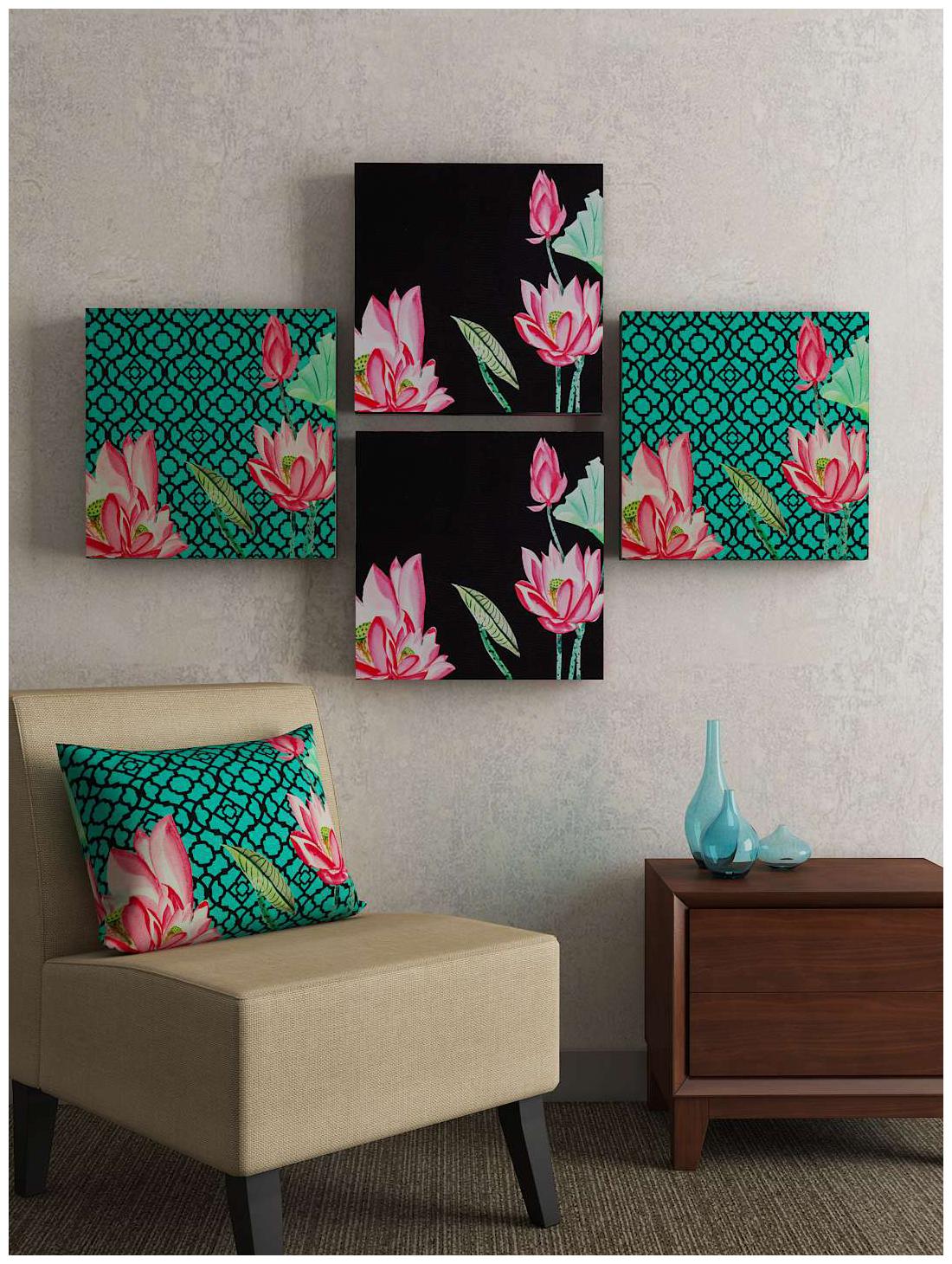 

SEJ Floral Black (Set of 4) Framed Wall Art