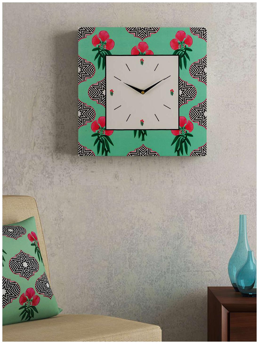 

SEJ by Nisha Gupta Wood Analog Wall clock ( Set of 1 )