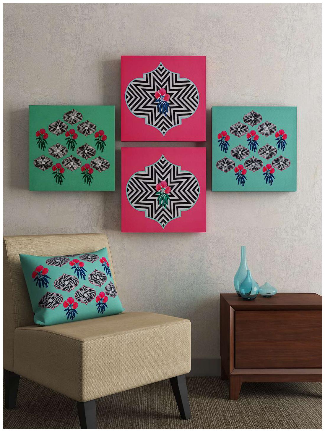 

SEJ Floral Pink (Set of 4) Framed Wall Art