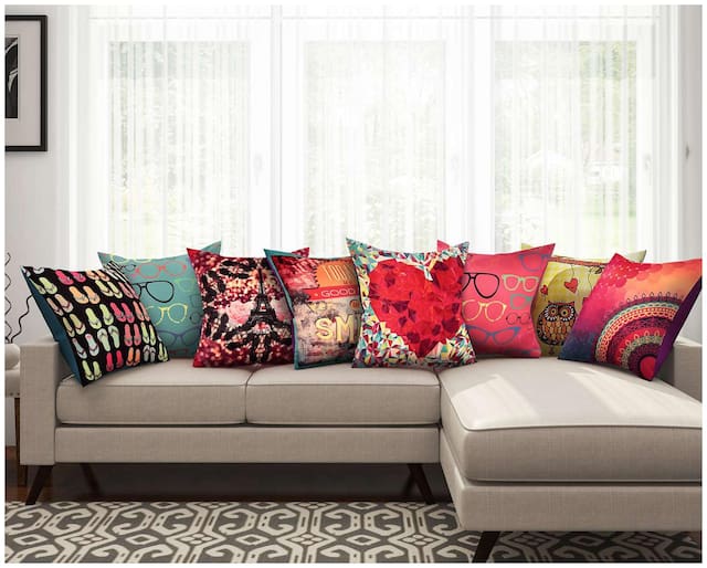 SEJ Silk Abstract HD Digital Premium cushion covers (Set of 8)