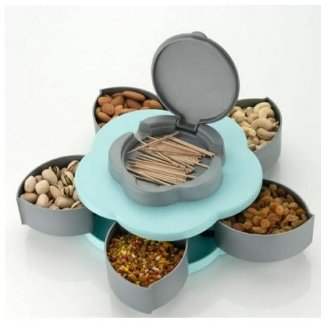 

Sell On 5 Compartments Flower Candy Box Serving Rotating Tray