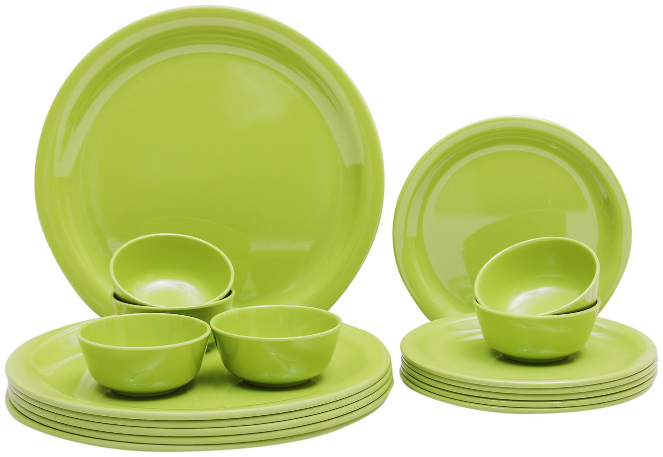 

Servewell 18 Pieces Green Round Dinner Set