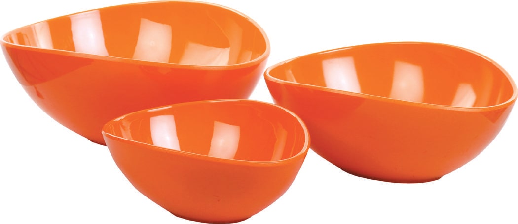 

Servewell Orange Melamine Symphony Serving Bowls Set of Three