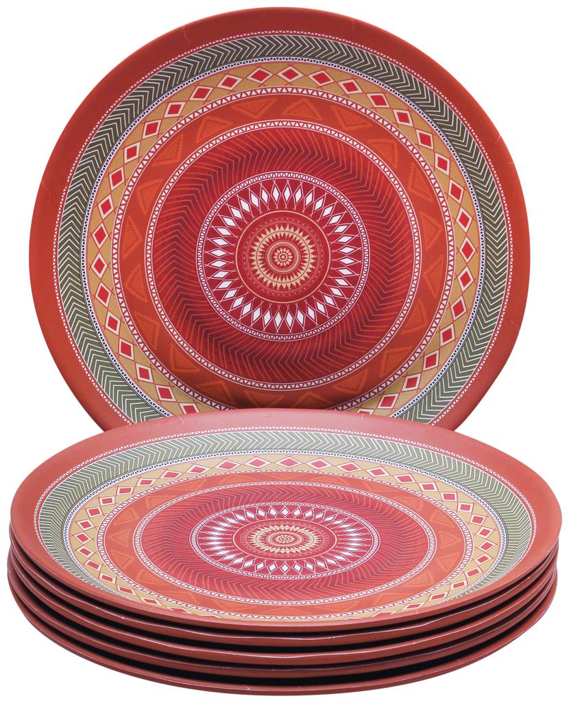 

Servewell Tribal Art 6 Pieces Melamine Dinner Full Plates