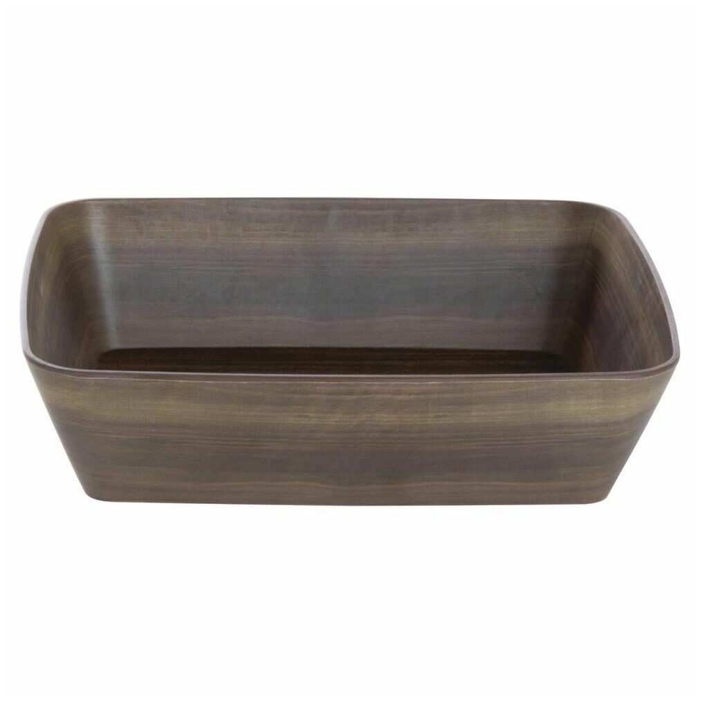 

Serving Bowl Dark Brown Wood Bowl Soft Square - 13 L x 10 1 2 w x 3 1 5 H