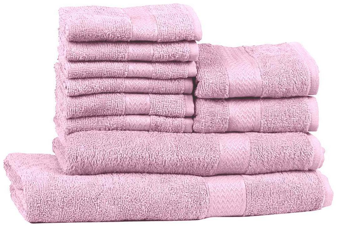

JBG Home Store 450 GSM GSM Cotton Bath towel Hand towel ( 10 pieces Pink )