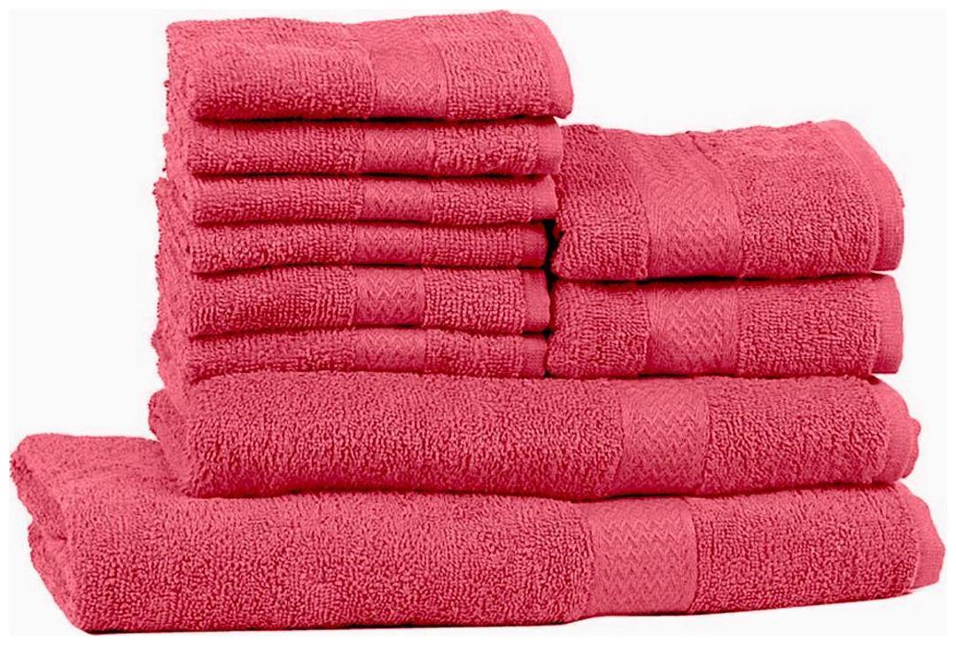 

JBG Home Store 450 GSM GSM Cotton Bath Towel Hand Towel ( 10 Pieces Red )